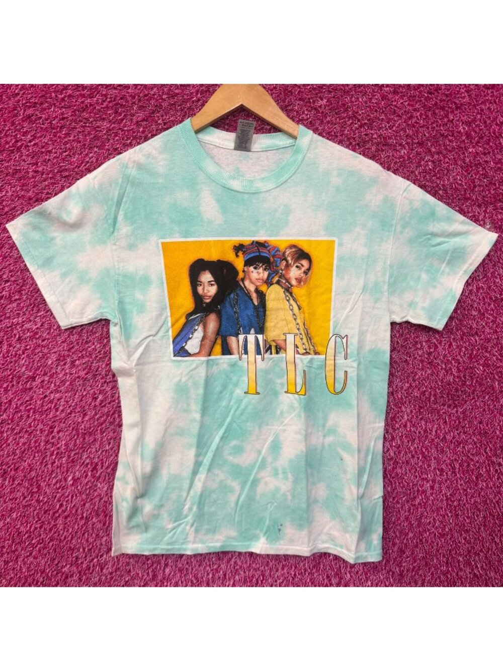 TLC T-Boz Lisa Left Eye Chilli Poster Soul Group Tie Dye M